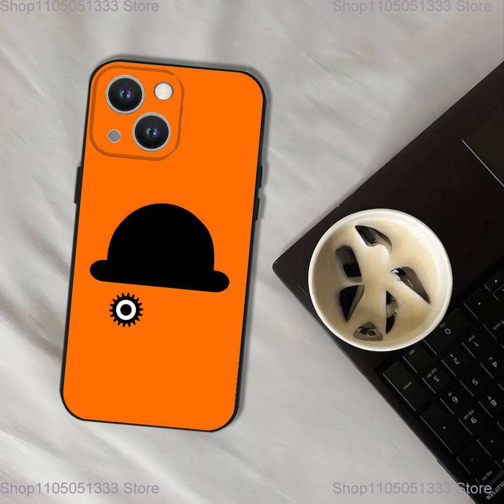 Чехол для телефона C-Clockwork O-Orange для iPhone 17,16,15,14,13,12,11,Pro,XS,Max,XR,Plus,E,SE4,Mini Черный Мягкий Чехол