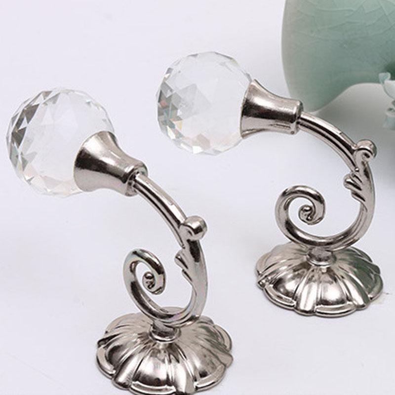 Popular Hook Curtain Accessories Wall Hook Curtain Wall Hook European Style Home Decor Round Head Crystal Zinc Alloy
