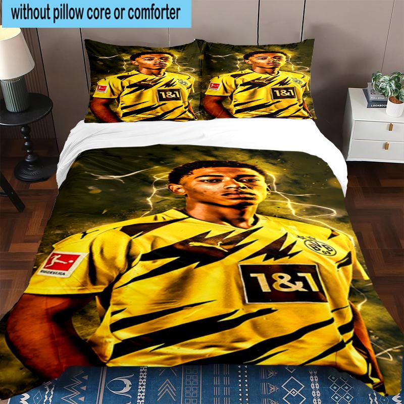3PCS Jude Football Player Bedding Set,Including 1pc Duvet Cover And 2pcs Pillowcases Perfect for Bedroom, Dormitory, Fan Christmas gift