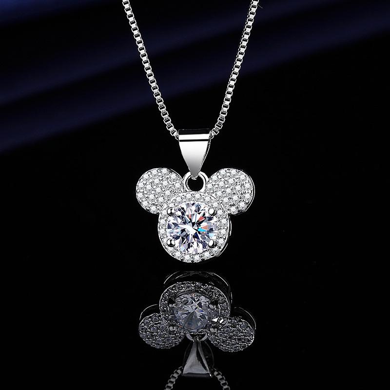 Подвеска Микки: 1 карат Восемь Сердец и Стрел Циркон, Женский Роскошный Модный Круглый Кулон.
