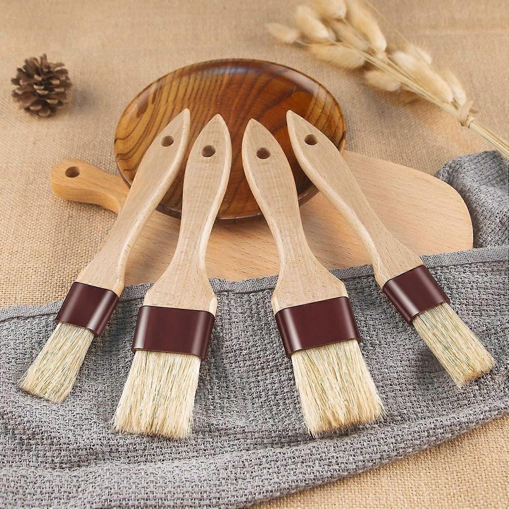 Cleaning Brush Pastry Brushes for Baking Basting Brush with Boar Bristle and Beech Wood Handle Culinary Oil Brush for Barbecue Butter Grill BBQ Sauce