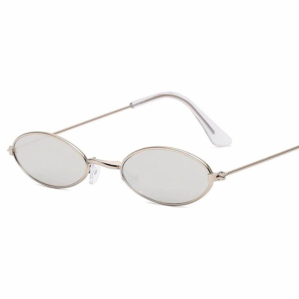 Ретро Маленькие Овальные Солнцезащитные Очки Женские Винтажные Брендовые Оттенки Черный Красный Металлический Цвет Солнцезащитные Очки Для Женщин Модельер Люнетт