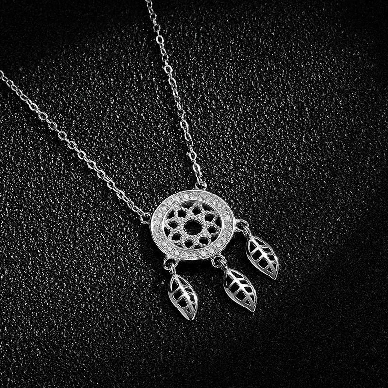 Ожерелье из стерлингового серебра S925 с ловцом снов для женщин, цепочка на ключицу из стерлингового серебра, модные персонализированные ретро-ювелирные изделия