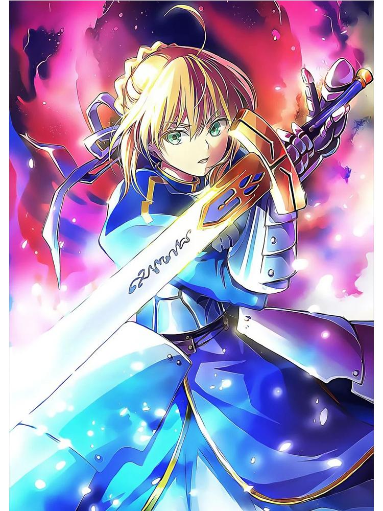 Fate Stay Night Япония аниме постер с фильмами Kawaii Холст Картина Настенная картина для детей Гостиная Украшение дома