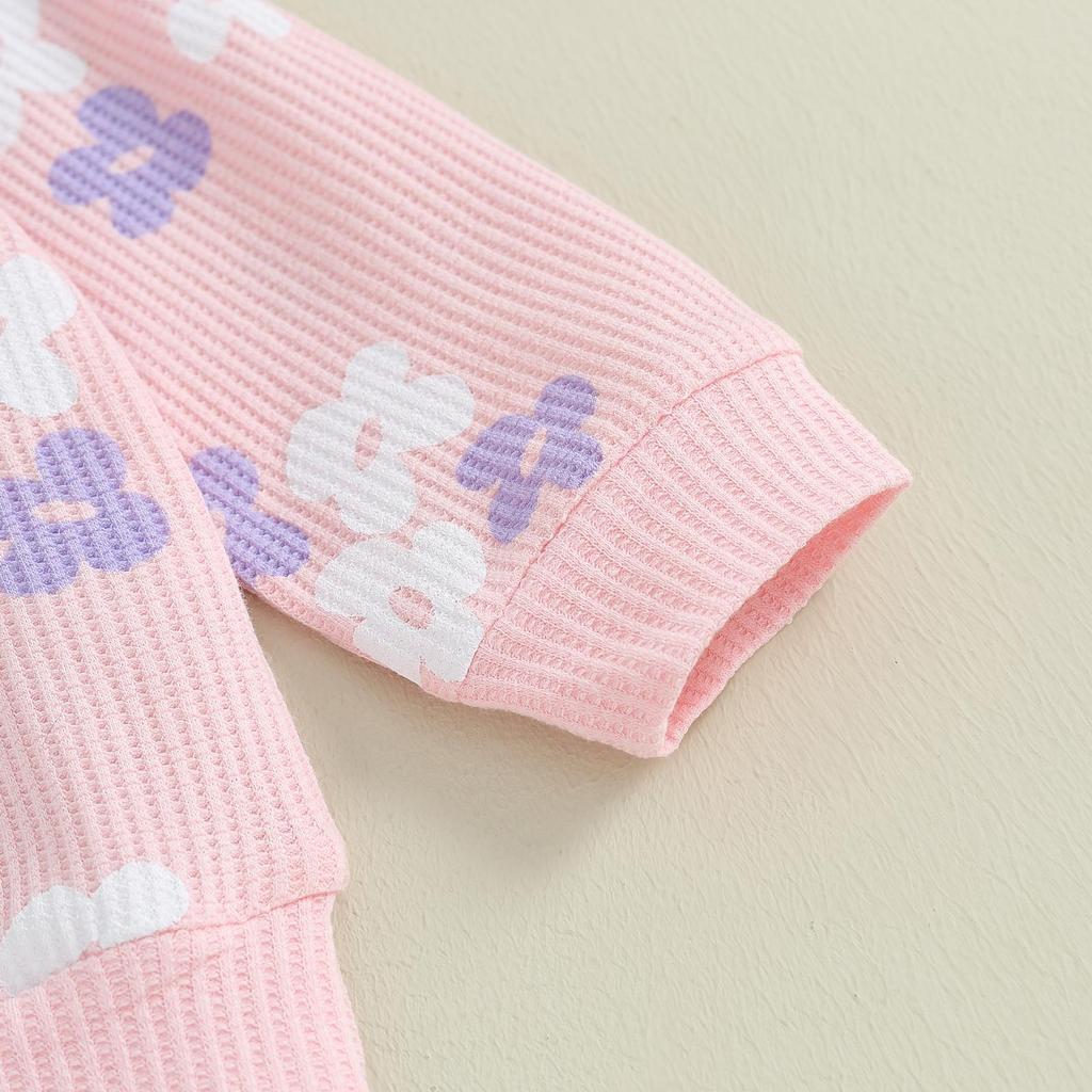 Осенние наряды из 2 предметов для маленьких девочек, для детей 6 месяцев, 12 месяцев, 1 года, 2 лет, 3 лет, 4 лет, 5 лет, пуловер с длинными рукавами и цветочным принтом, топ + брюки-клеш, комплект, весенняя одежда для малышей