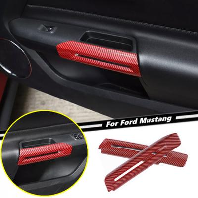Накладка на ручку подлокотника двери автомобиля Для Ford Mustang 15-25 Аксессуары Красный Карбон
