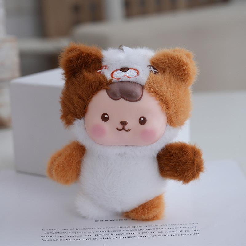 Adorable Resin Plush Animal Keychain Plush Material For Bag Accessories Charm