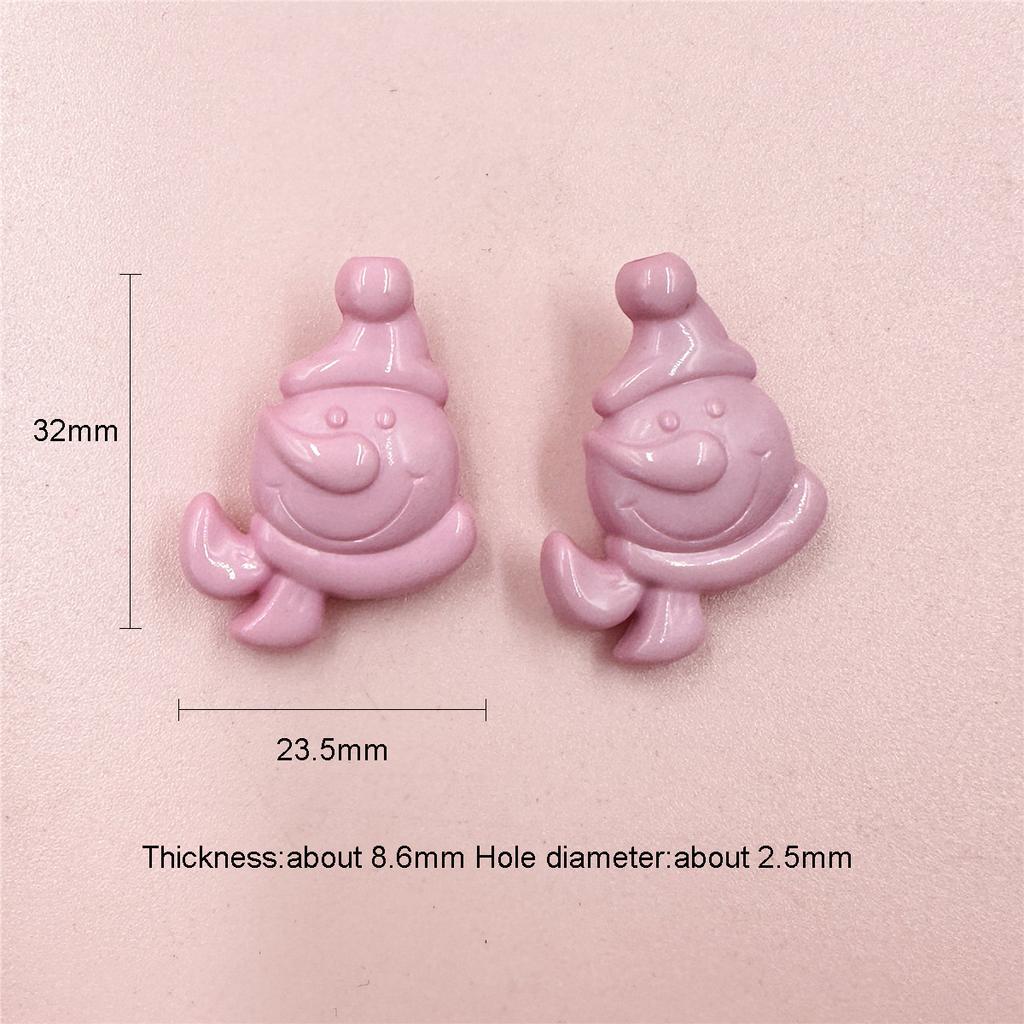 5 шт. акриловые бусины снеговика, аксессуары, материалы из бисера, 23,5*32 мм, рождественский сплошной цвет для изготовления браслетов, сережек, ювелирных изделий, ювелирных изделий своими руками, аксессуары