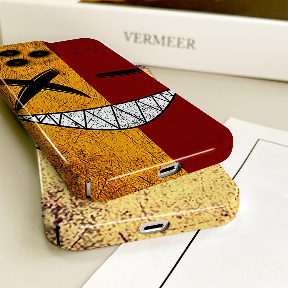 Для iPhone 16 Samsung S23 S22 A23 A52 A33 Huawei Honor Xiaomi Redmi OPPO Vivo Креативный дизайн улыбающегося лица Жесткий защитный чехол для телефона с полным объективом
