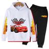 Мультяшное Аниме Молния Маккуин Модный Крутой Принт Свободный Теплый Удобный Толстовки с Длинным Рукавом Комплект для Мальчиков Девочек