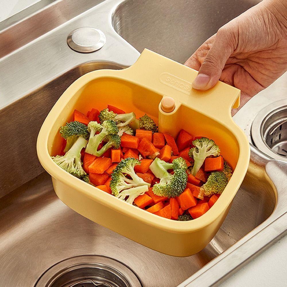 2 in 1 Sink Hanging Strainer Basket Creative Self-Cleaning Kitchen Garbage Filter Large Capacity Quickly Drain