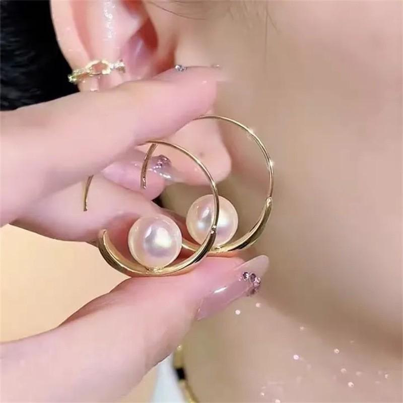 Трендовые серьги-пусеты из французского симулированного жемчуга высокого класса для женщин, элегантный нишевый стиль