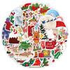 50 Cute Christmas Doodle Stickers, Water Cup Waterproof Decorative Stickers, Cute Snowman Holiday Stickers