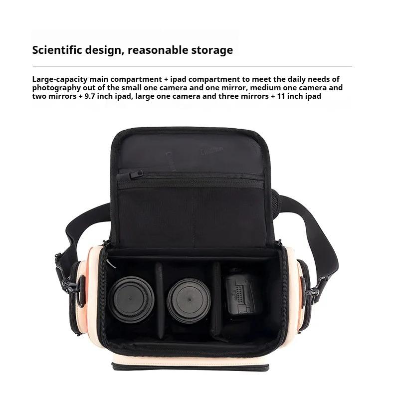 Single Shoulder Crossbody Camera Bag Contrasting Color Large Capacity Water-Proof SLR Digital Photography Bag