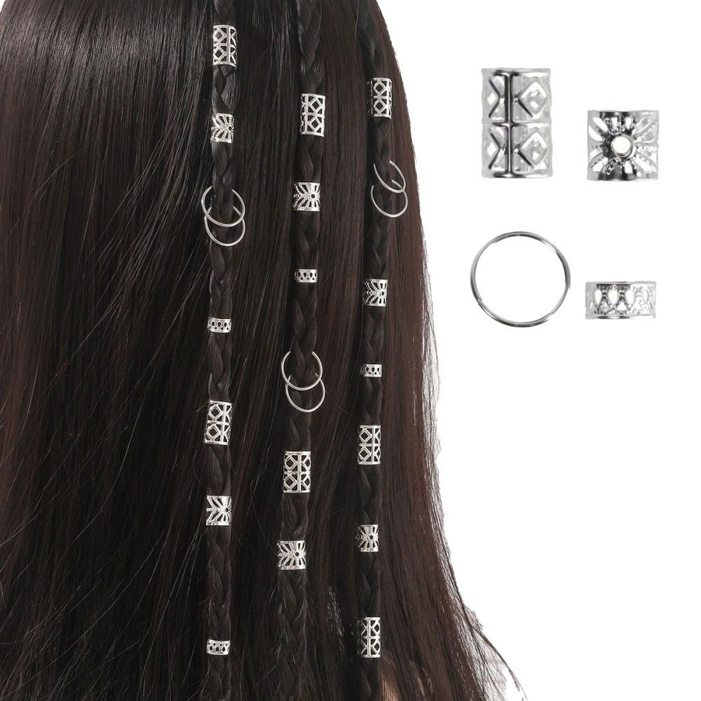 80pcs Dreadlock Hair Beads Alloy Hollow Hair Braid Rings For Girls Women Stylish Hair Jewelry Locks for Braids Hair Accessories