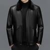Winter Genuine Leather Jacket for Men with Plush and Thickened Middle-aged Men's Dad's Fur Jacket
