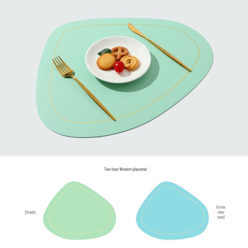 Двухслойная неправильной формы термостойкая маслостойкая ПВХ кожаная настольная салфетка в скандинавском стиле