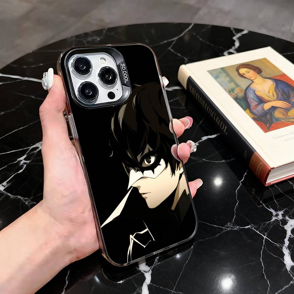 Чехол для телефона P-Persona 5 COOL Аниме Для iPhone 17,16,15,14,13,12,11 Plus,Pro Max,XS, Цветной Серебряный Покрытый Внутренний Чехол