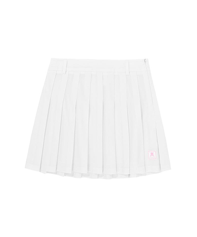 Chuku Chu C23M-Sk012W Ice Mesh Pleated Skirt (White)