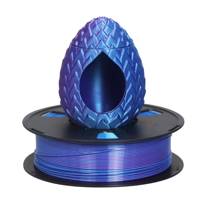 Silk Dual Color PLA Filament 1.75mm 3D Printer Bi-Color Filament 1kg (2.2lbs) PLA Silk 2 in 1 Colors PLA Filament