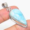 Natural Republic Larimar Gemstone 925 Solid Sterling Silver Gift Pendant 2" Q1O38