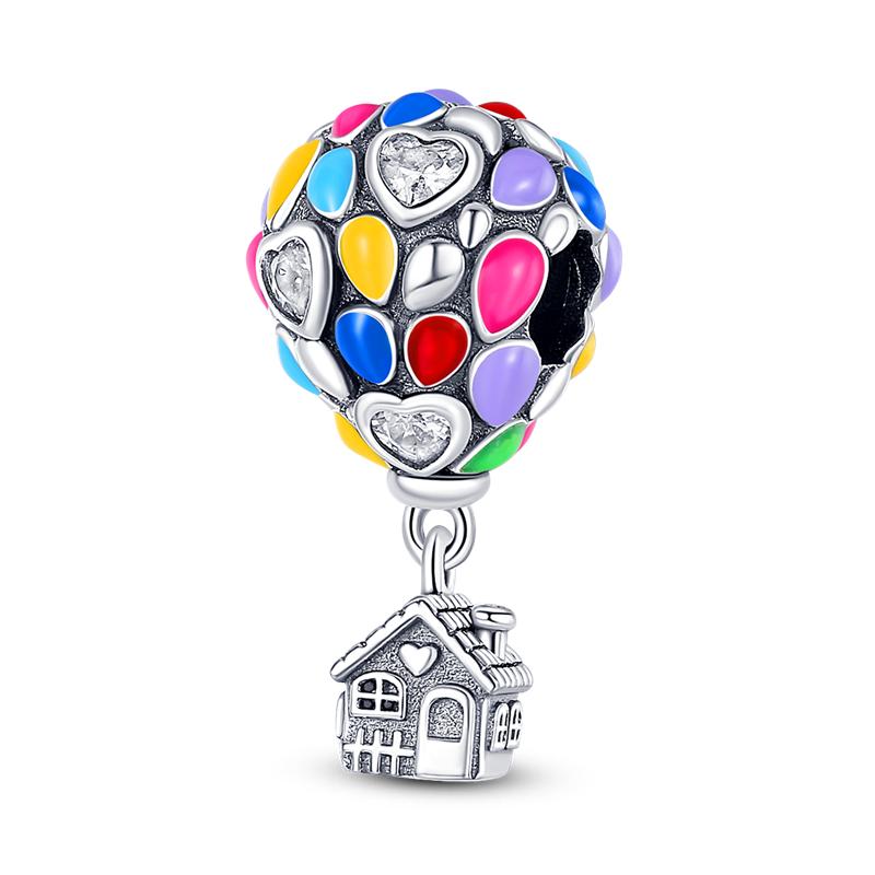 Fit Bracelet Charms Diy 925 Silver Travel Airplane Luggage Air Balloon Charm Beads Jewelry Gift