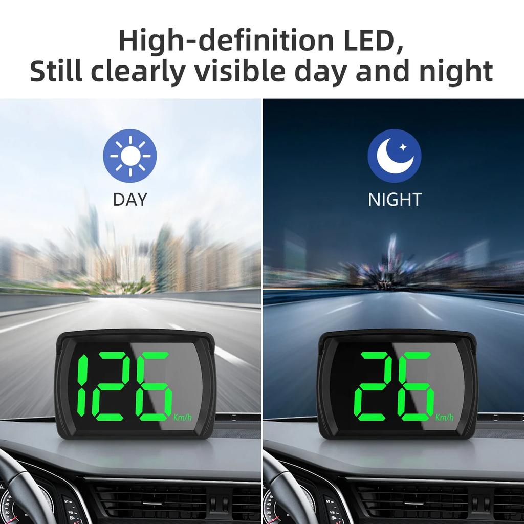 Digital GPS Speedometer HUD Head Up Display for Car Universal Big Font KMH Reminder Plug Play Meter Y03