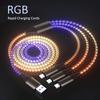 3in1 LED RGB Light Gradual Lighting Pure Copper USB Type-C Fast Charging Data Transfer Braided Shielding 4ft Cord CE/FCC