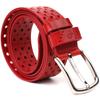Ремень женский с перфорацией из натуральной кожи GRANDE PELLE Leather Belt 21477 Красный