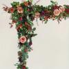 1,85 м Свадебная арка Цветы Искусственные розы Цветочная гирлянда Цветочные композиции Настольные центральные украшения Цветочная гирлянда Зеленая гирлянда Фон Настенный декор