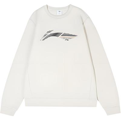 Li Ning Sports Lifestyle Series Простой пуловер с круглым вырезом Свободный крой Толстовка с принтом букв Мужская толстовка AWDU397-1
