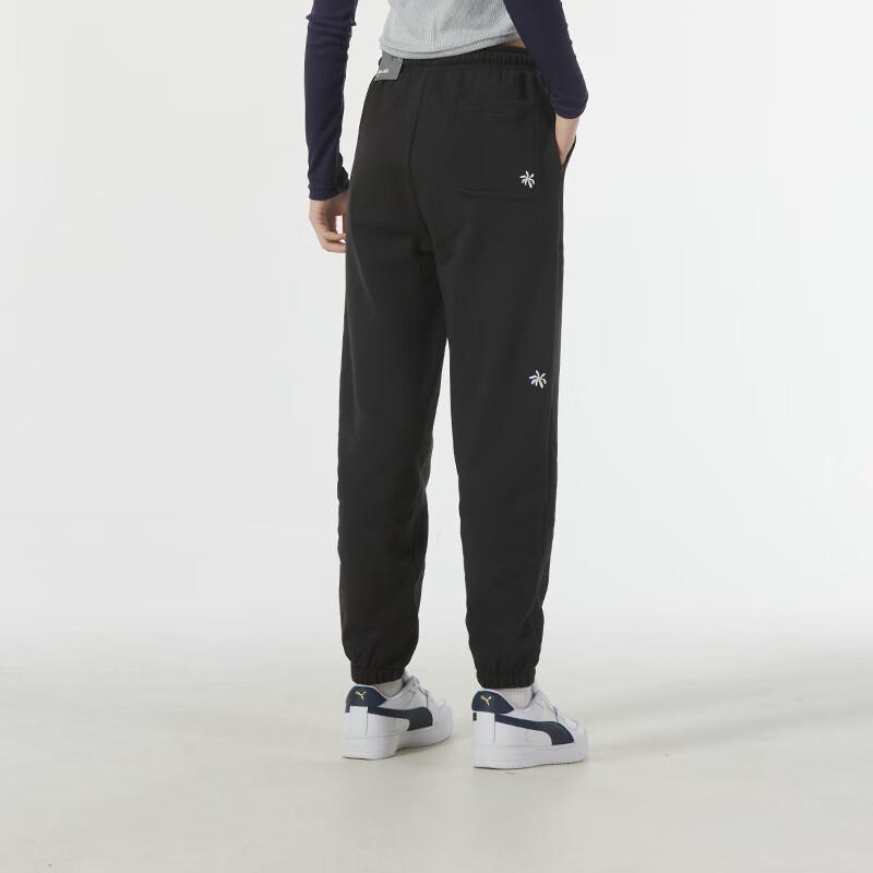 Puma Вышитые штаны для бега и фитнеса с завязками, женские трикотажные брюки, черные 625810-01