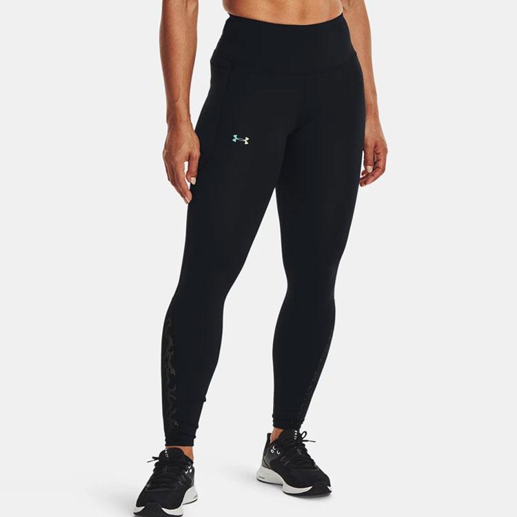 Under Armour Спортивные штаны для фитнеса с высокой талией и принтом, женские плавки, черные 1365734-001