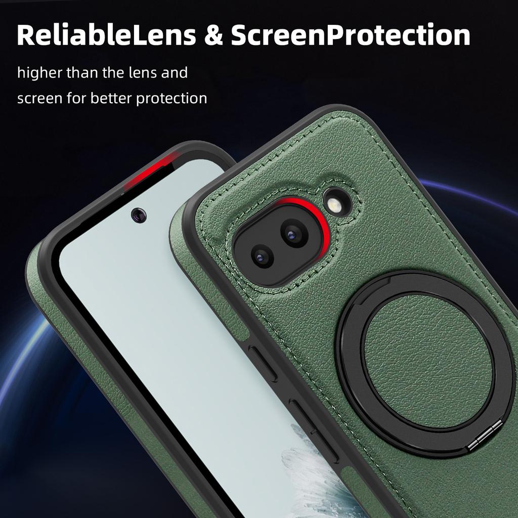 Чехол для Google Pixel 9a с кольцом-подставкой, магнитный чехол, задняя крышка из ПУ-кожи