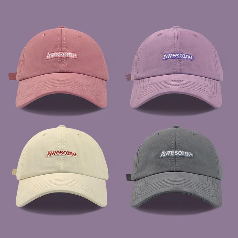 Fashion Solid Color Baseball Hat for Women Summer Cotton Letter Embroidery Peaked Duck Tongeu Cap Girls Casual Sports Hat