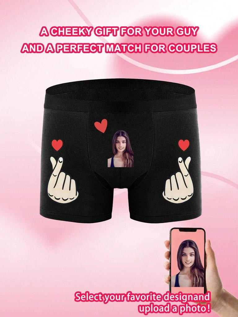 Мужские трусы-боксеры с рисунком любви, эластичное, мягкое, удобное, персонализированное нижнее белье, идеальный подарок для парня/мужа