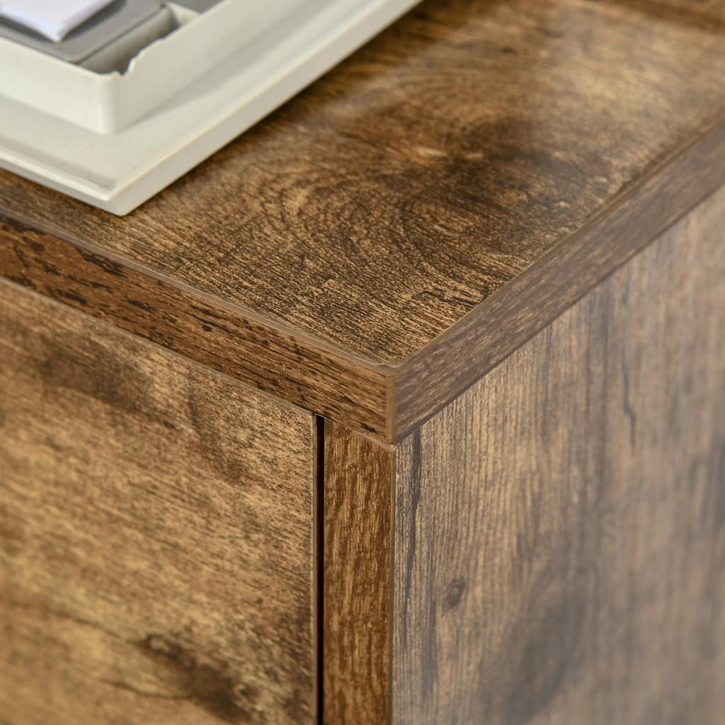 3 Drawer File Cabinet Mobile Filing Cabinet On Wheels For Home Office Study Rustic Brown
