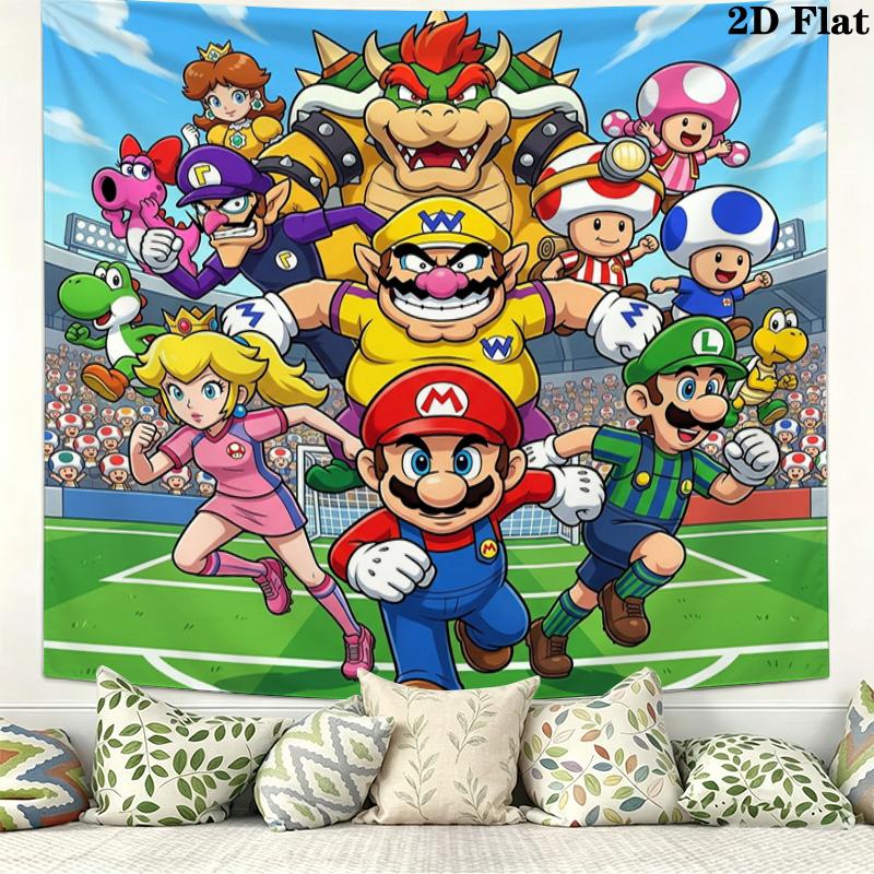 Super Mario Wall Tapestry Aesthetic Wall Hanging Printed Fabric Blanket Decorative Tapestries For Bedroom Living Room Home Decor