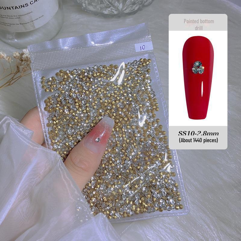 Смешанные чешские мини-стразы для ногтей - 1440 шт. маленьких круглых бриллиантов с заостренным основанием
