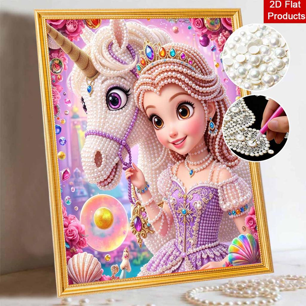 Disney princess pearl painting handmade diy pearl art painting simple living room hanging painting decoration