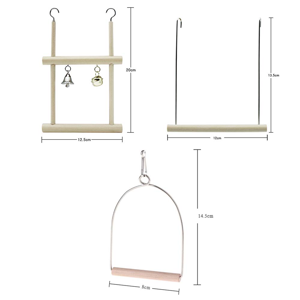 Natural Wooden For Bird Cage Bird Supplies Swing Parrots Swing Toy Hammock Birds Perch Bird Stand