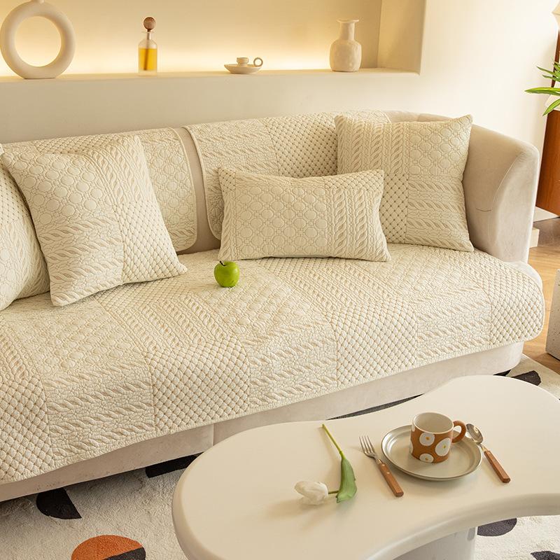 Minimalist All Cotton Anti Slip Retro Sofa Mat, Pure Cotton Sofa Cover, Sofa Towel, Seat Cushion, Cover Cloth