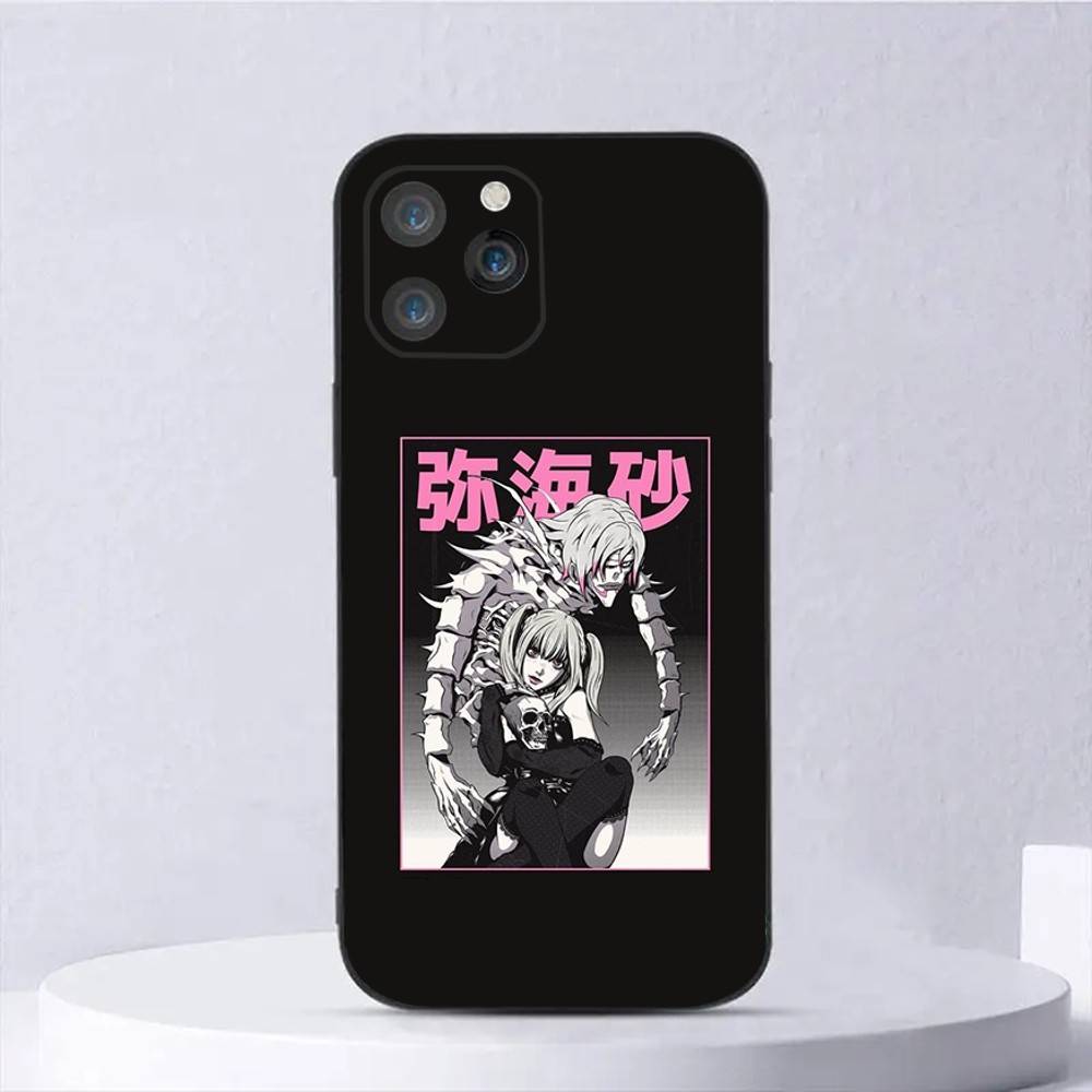 D-Death Misa N-Note Phone Case For iPhone 16,15,14,13,12,11,Plus,Pro Max,XS,X,E,SE,Mini Soft Silicone Black Cover