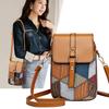 Colorful Plaid Patchwork Crossbody Bags For Gifts Double Compartments Zipper Women's Shoulder Bag