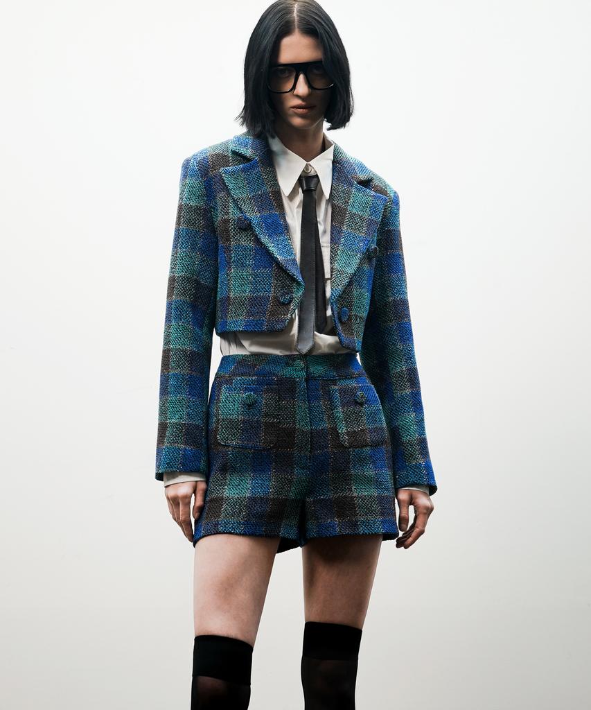 UNTAGE Check Tweed Shorts [Blue(Woman)]_Uws-Fp05