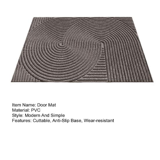 Door Mat Removes Dirt Recycled Anti-Slip Base Cuttable Geometric Pattern Indoor/Outdoor Use Entrance Rug for Kitchen Garage