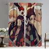 Partition Demon Slayer Home Interior Curtains 2 Pieces Shades Curtains Child Room Living Room Curtain Tulle for Bedroom Kitchen