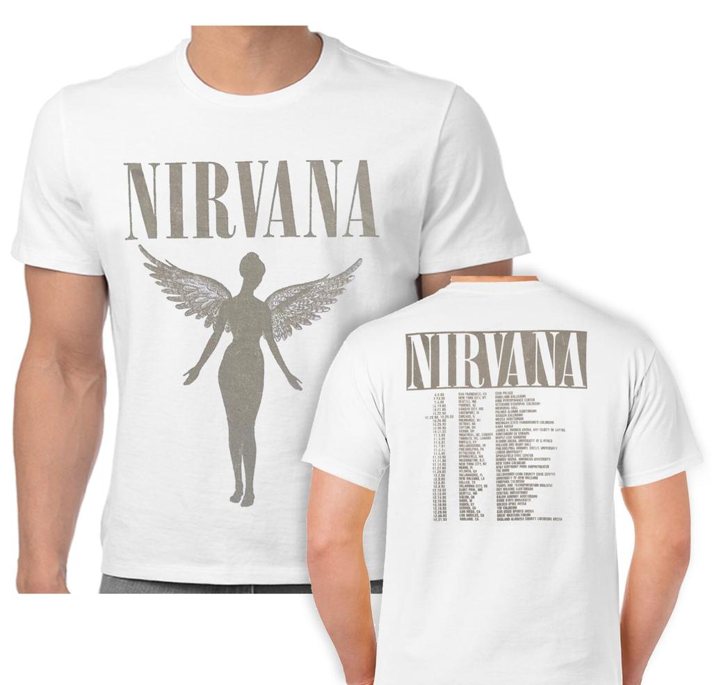 Футболка Nirvana In Utero Tour Ангельский Курт Кобейн Белая Новая Официальная
