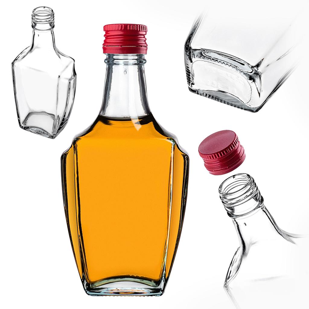 KADAX Szklana Butelka Na Nalewkę 250ml Z Zakrętką 5szt.
