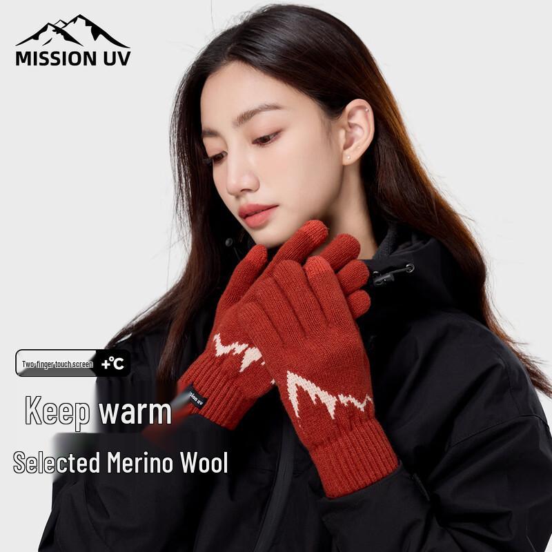 Женские шерстяные теплые перчатки MISSION UV с сенсорным экраном